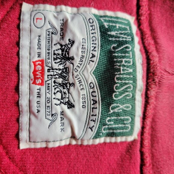 Levis Red Heavy Crewneck Sweatshirt Size L - Picture 6 of 7